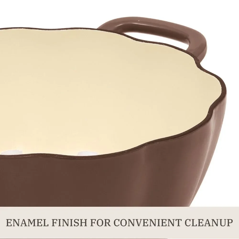 Pioneer Woman Pumpkin Enameled Cast Iron Dutch Oven Brown Fall Thanksgiving
